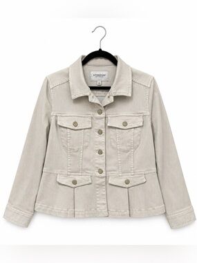 Liverpool Los Angeles L Cappuccino Stripe Peplum Jacket